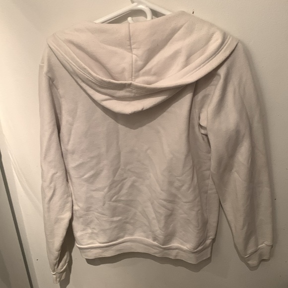 Pearly White American Apparel White Full Zip Hoodie 50/50 Cotton Blend SZ Medium - Picture 5 of 11